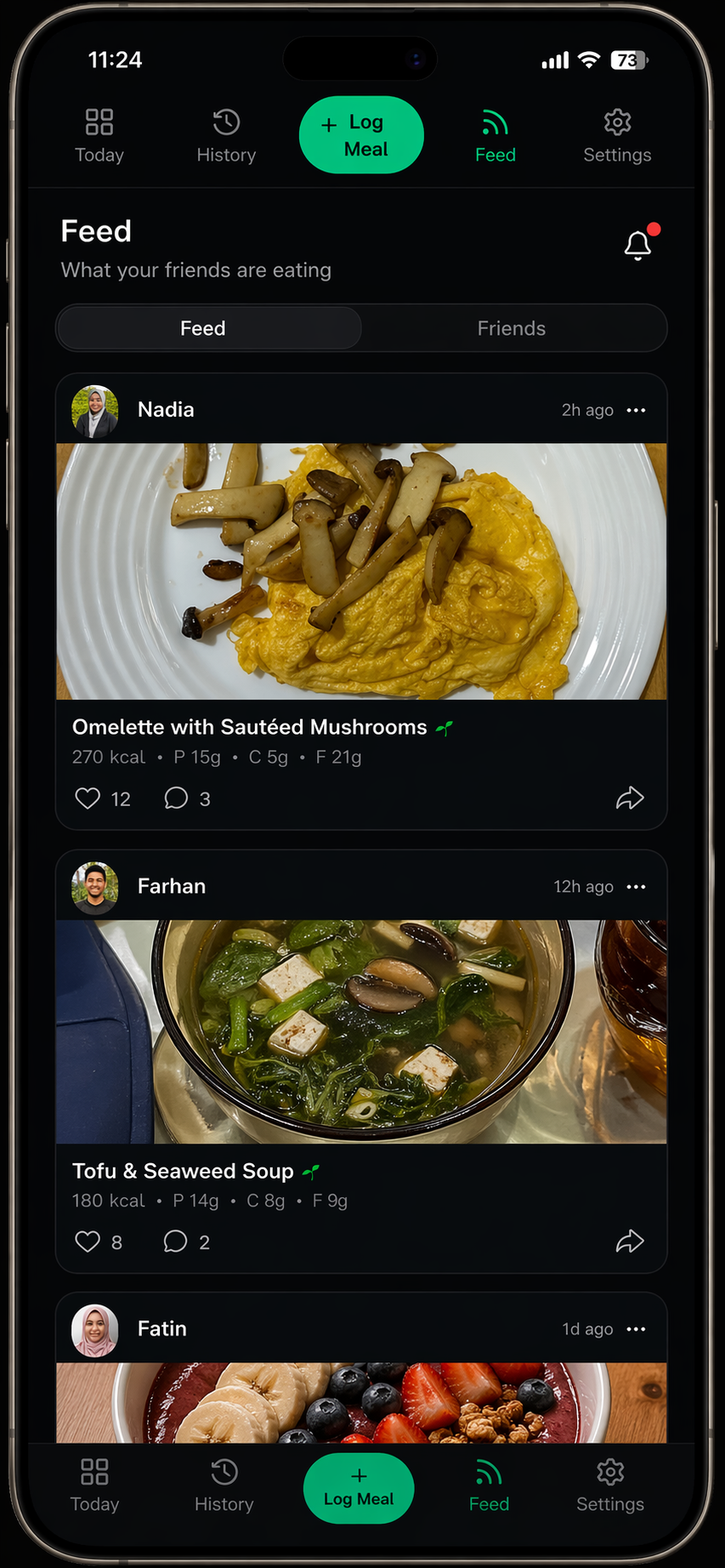 Friends feed